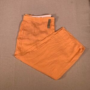 J.Crew Women's Linen Capri Cropped‎ Pants Trousers Orange Size 24 NWT